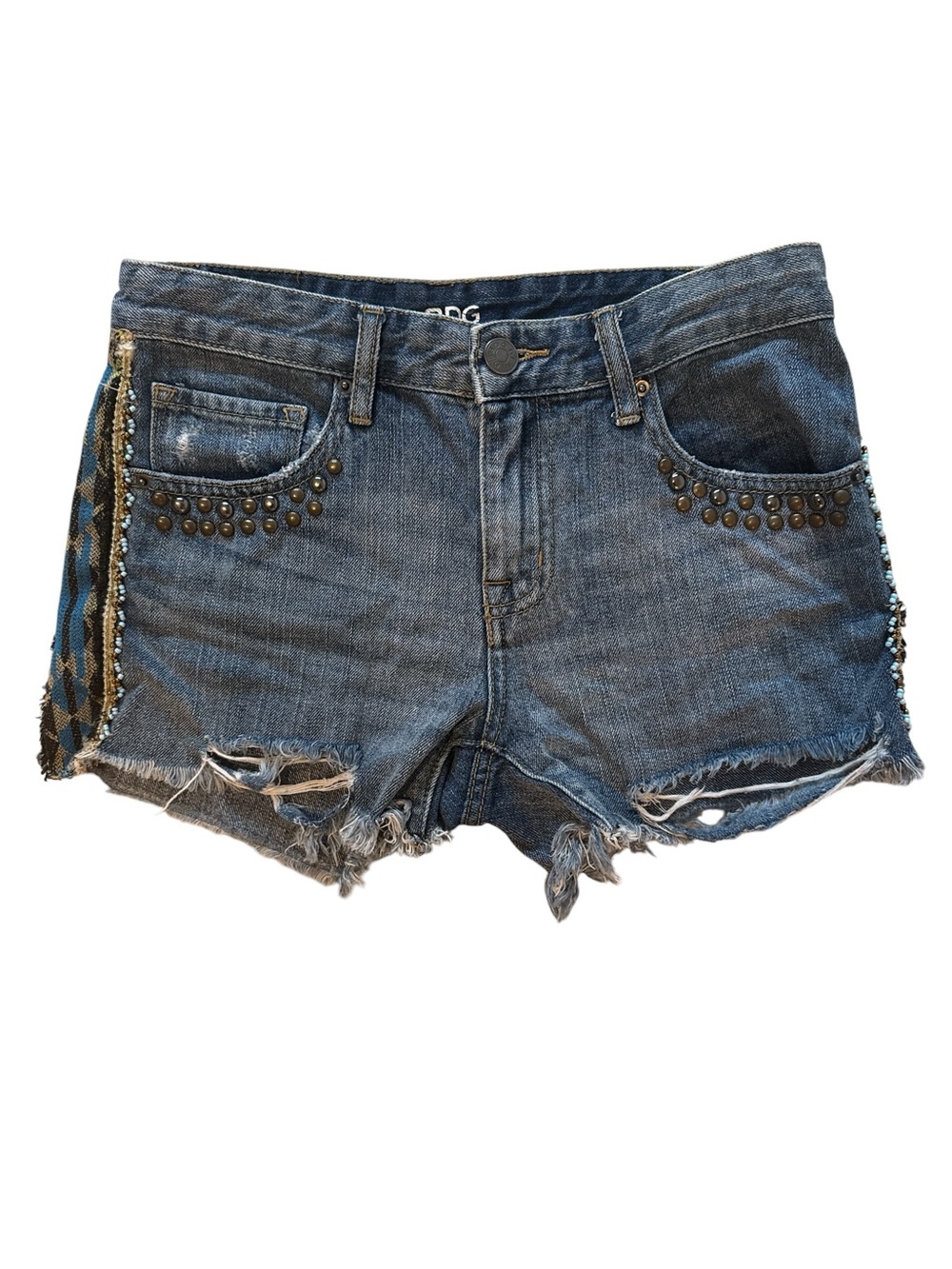 BDG Freja Mid Rise 2010 Vintage Fit Studded Denim Shorts